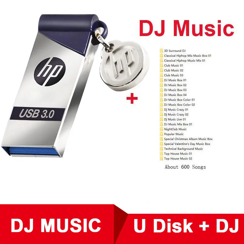 x715w plus DJ MUSIC hp USB флеш-накопитель 16 ГБ 32 ГБ 64 Гб металл x715w USB3.0 Флешка карта памяти плюс OTG DJ Флешка usb 64 ГБ - Цвет: x715w plus DJ MUSIC
