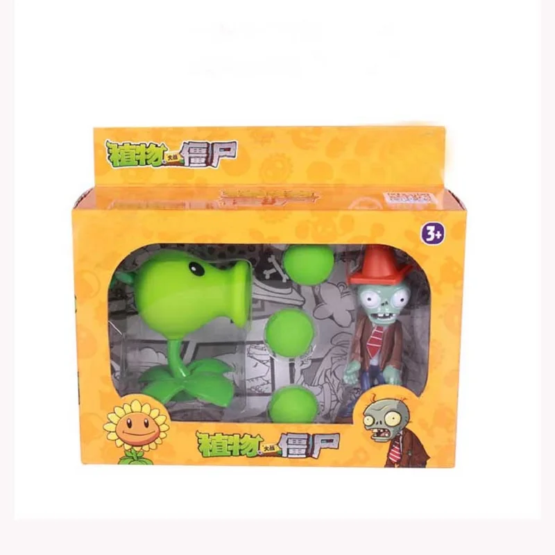 PVZ Plants vs Zombies Pea shooter ПВХ фигурка модель игрушки Растения против Зомби Brinquedos