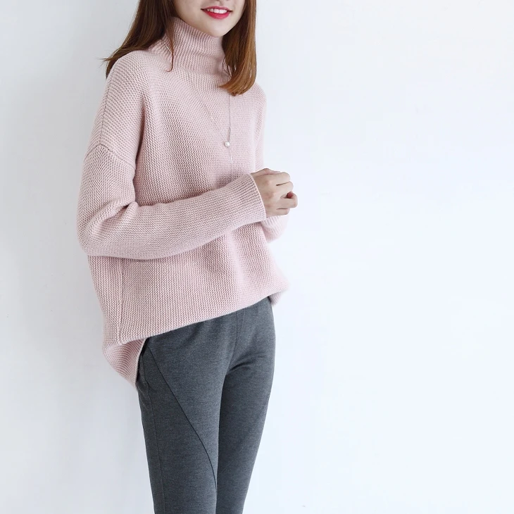 Women Sweater 100% Wool Knitting Jumpers Hot Sale Ladies Turtleneck Pullovers Woolen Knitwear Winter Standard Tops | Женская одежда
