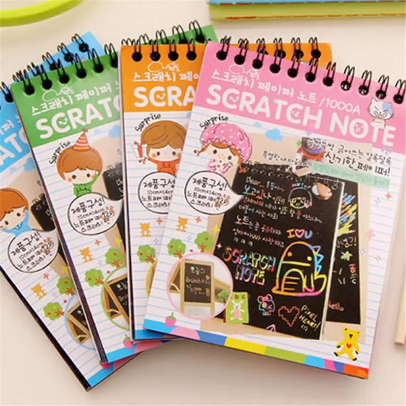 Scratch Sketch Art Notes Rainbow Magic Doodle Perfect Travel Activity Gift For Girls Boys | Игрушки и хобби