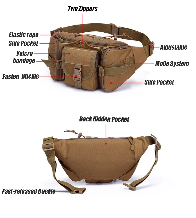 Открытый 5L тактическая поясная сумка Molle Военная поясная сумка Походные рыболовные охотничьи сумки поясная сумка