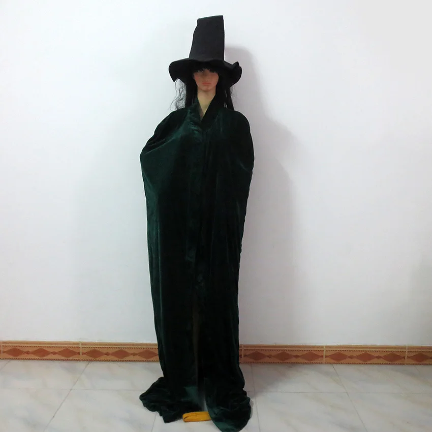 Платье для косплея Minerva McGonagall темно зеленый плащ Тренч костюм Хэллоуина на заказ