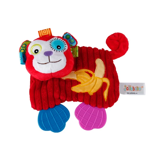 Sozzy Baby чучела носовой платок Игрушка-прорезыватель для зубов Crinkle звук мягкие животные Сова девочка собака Удобная игрушка для детей подарок для детей - Цвет: Monkey