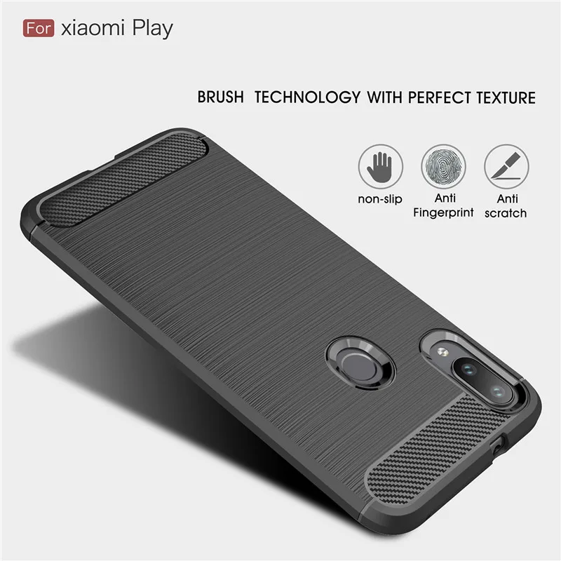 Чехол для Xiaomi MI Play чехол задней панели из углепластика защитный подушки угловой