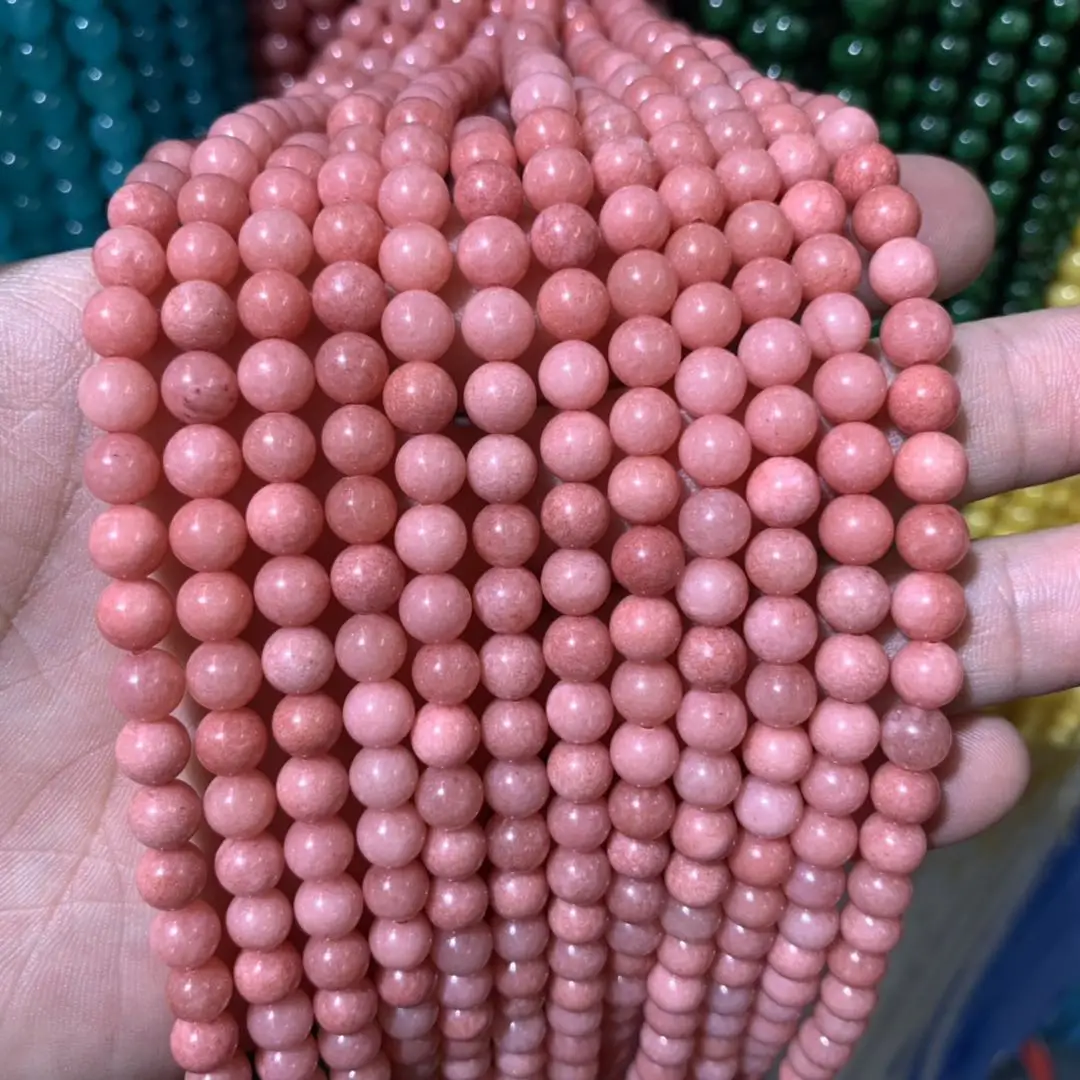 Rhodochrosite мужские каменные бусины сделаны из натурального камня кварца DIY
