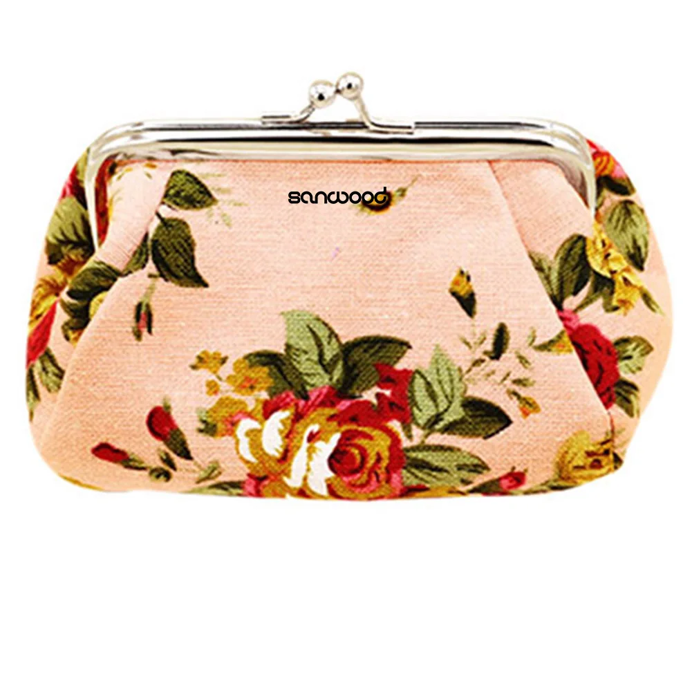 Новинка 2016 женский холщовый кошелек с цветочным принтом держатель для карт клатч