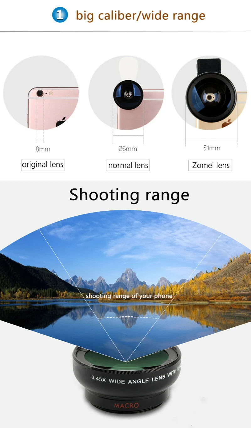 Монокулярный телескоп для мобильного телефона объектив DSLR Lente высокое качество