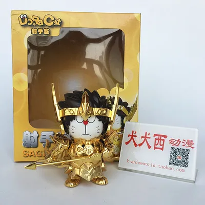 Черный Фигурка Святого Сейя Godness Athena аниме «Дораэмон» Cat Ver. Нобита ноби золото Святого фигурка доракат Святого Сейя - Цвет: Черный