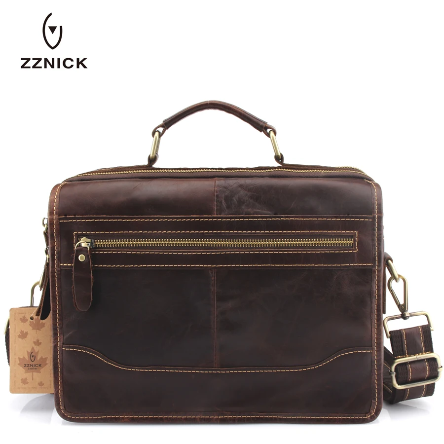 Zznick 2018 натуральная кожа Для мужчин сумка сумочка Винтаж коровьей Crossbody Бизнес