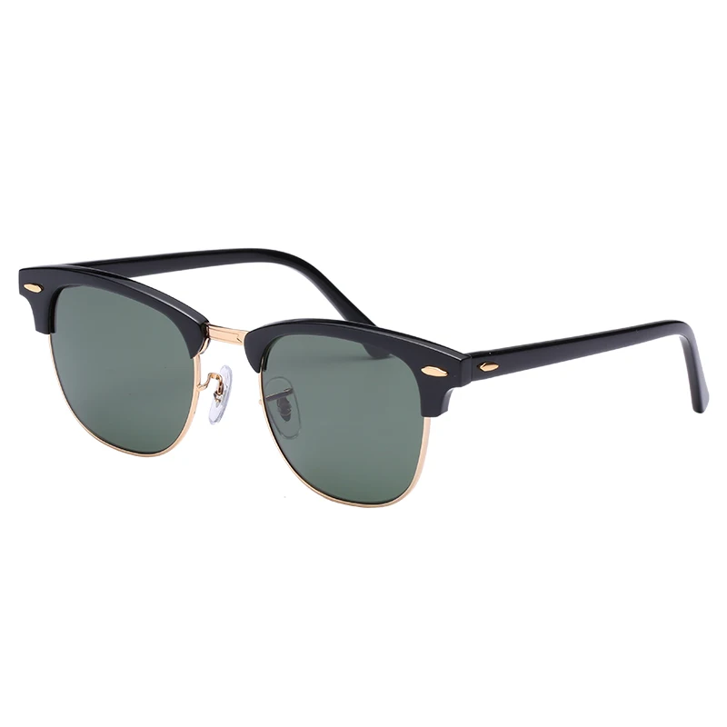 black-deep green Дизайнерские брендовые классические мужские солнцезащитные очки со стеклянными линзами, ацетатная оправа, мужские солнцезащитные очки для вождения, солнцезащитные очки, очки для женщин UV 400 - Цвет линз: black-deep green