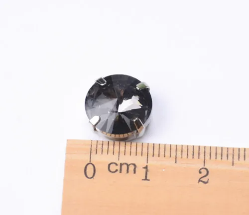 Бесплатная доставка! 25 шт./лот 12 мм Rivoli круглые Пришивные стеклянные хрустальные