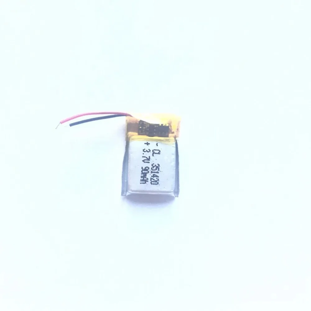 351420 3.7v 90mah Connection head SH1.25mm 2p li-polymer rechargeable lithium battery li-po for 3d glasses bluetooth earphone |