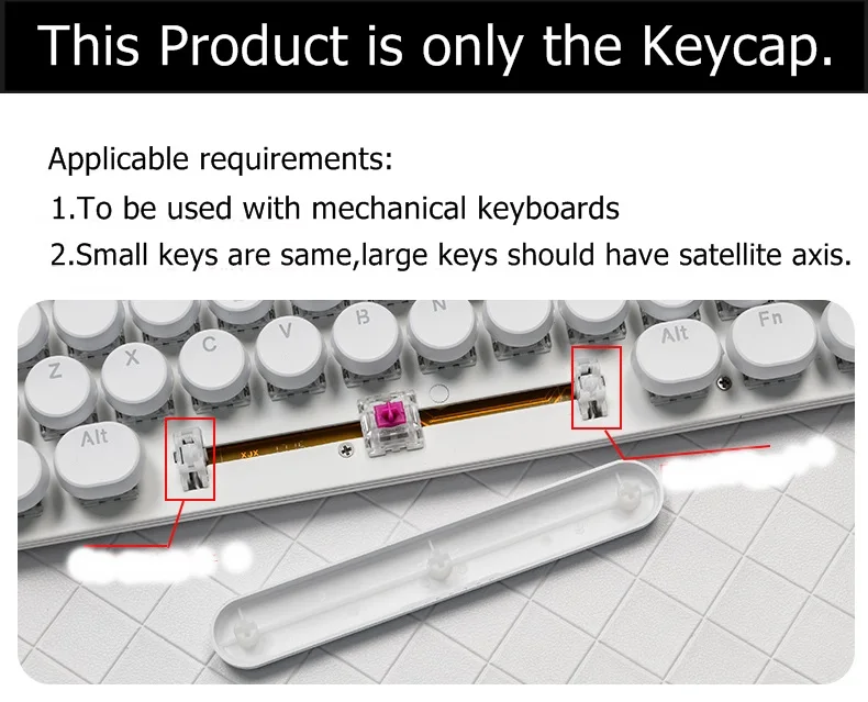 Ajazz электропокрытие панк-брелок стимпанк механическая клавиатура Keycap светильник передача двухцветная впрыска покрытием края