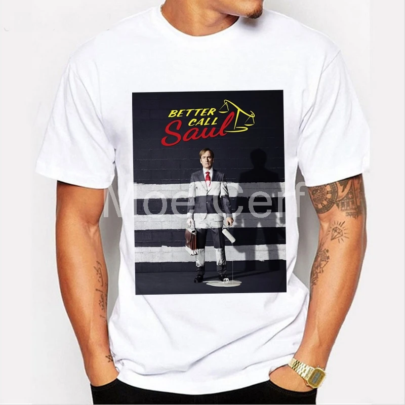 Better Call Saul 1 летняя белая футболка с коротким рукавом и принтом Breaking Bad fashion