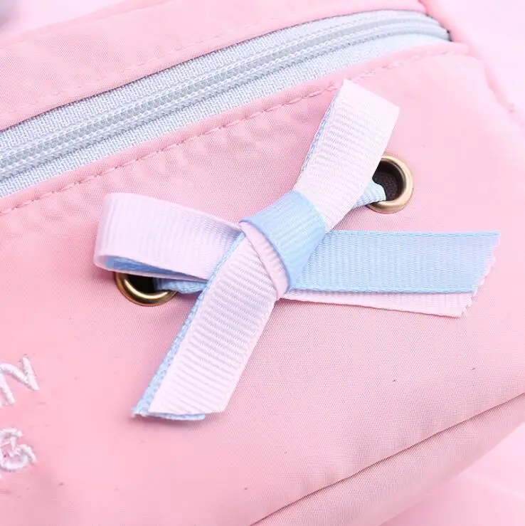 Холст большой емкости Пенал чехол с креативным бантиком Дизайн Kawaii Милая молния