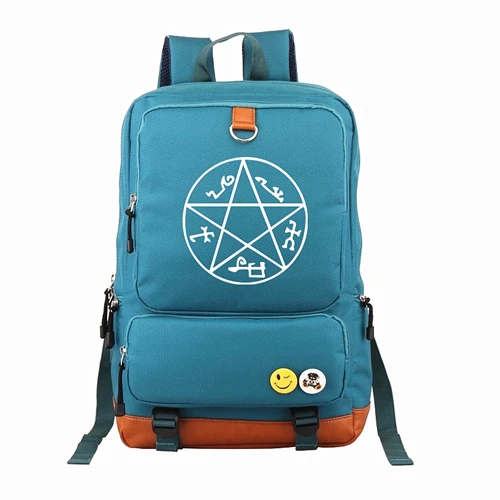 Blue 2 ТВ шоу Сверхъестественное SPN Рюкзак Mochila повседневные рюкзаки подростковые Мужские Женские школьные сумки Дорожная сумка для ноутбука - Цвет: Blue 2