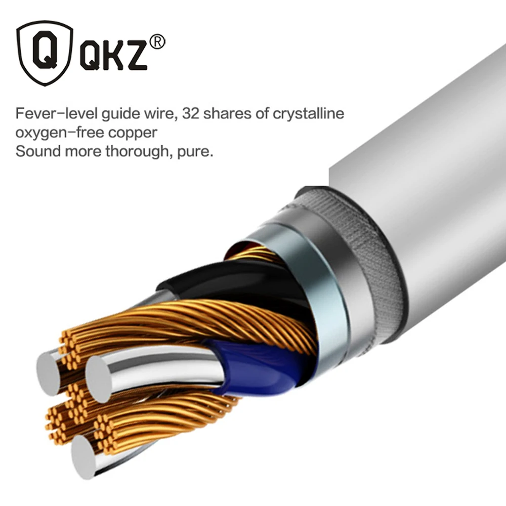 Оригинальные наушники QKZ EQ1 металлические новая гарнитура с микрофоном PC fone de ouvido