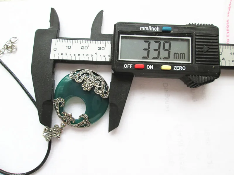 

KJJEAXCMY boutique jewelry S925 Sterling silver taiyin natural green agate pendant retro fashion exaggeration