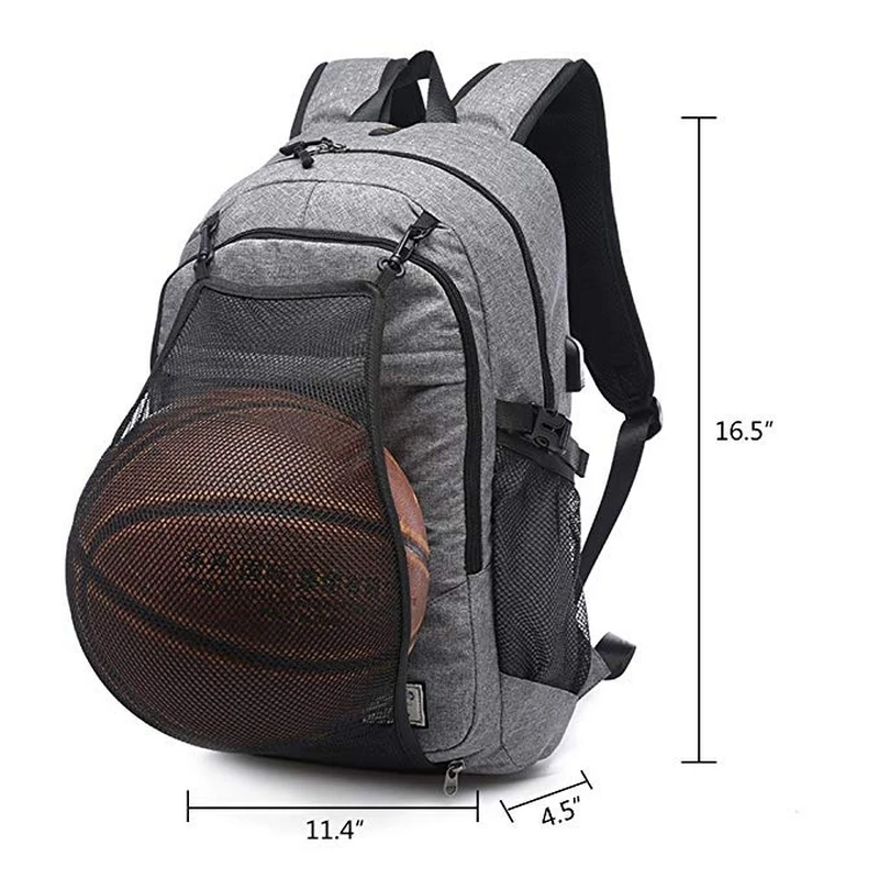

New Fashion Sports Storage Backpack Laptop School Bag Teenager Boys Soccer Ball Pack Laptop Bag Football Net Gym Bag For Mens