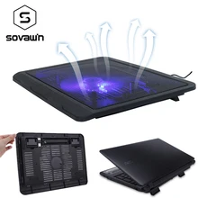 Sovawin N19 Black Slim Base Support Fan for Laptop Cooler Notebook USB Air Extracting Cooling Fan for Laptop Cool Fans 14 inch