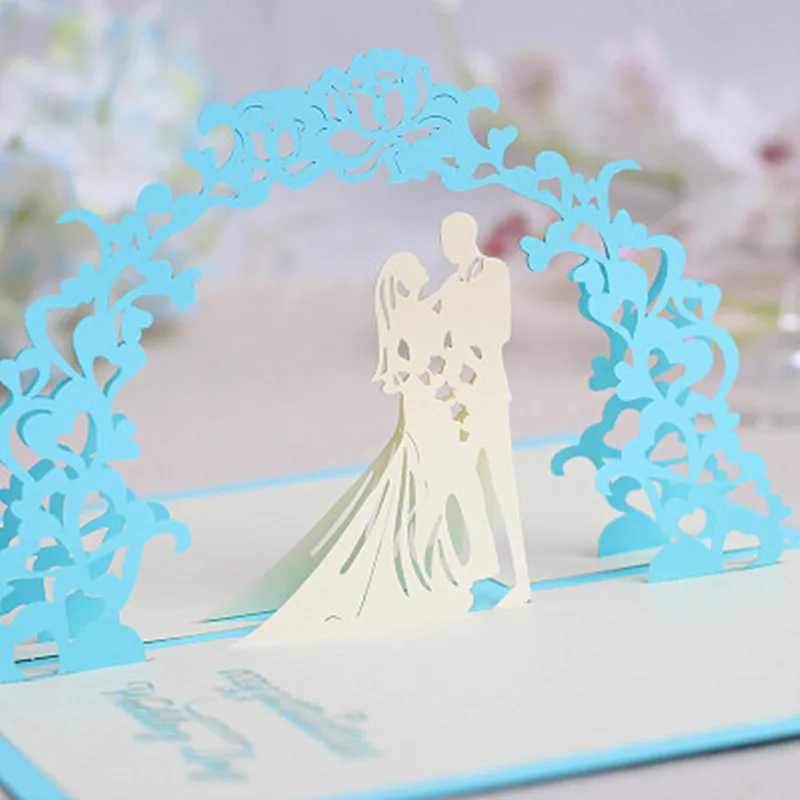 3D Pop Up Romantic Wedding Invitations Valentines Day/anniversary Postcards Greeting Card Laser Cut Handmade Party Supplies | Дом и сад