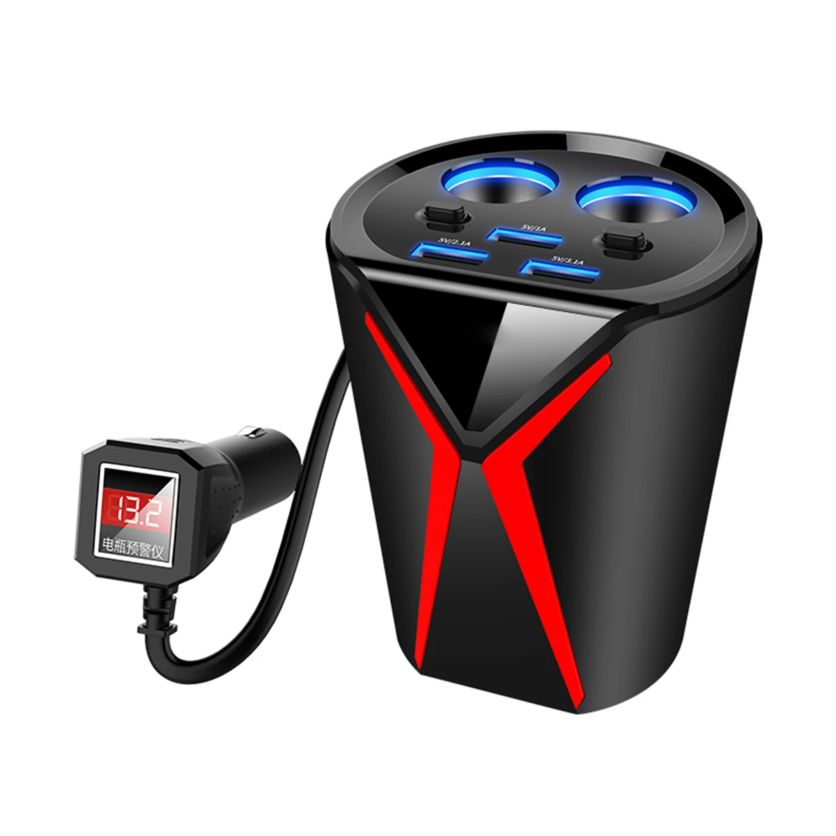 Автомобильное зарядное устройство HY18 с тремя портами USB Интеллектуальное