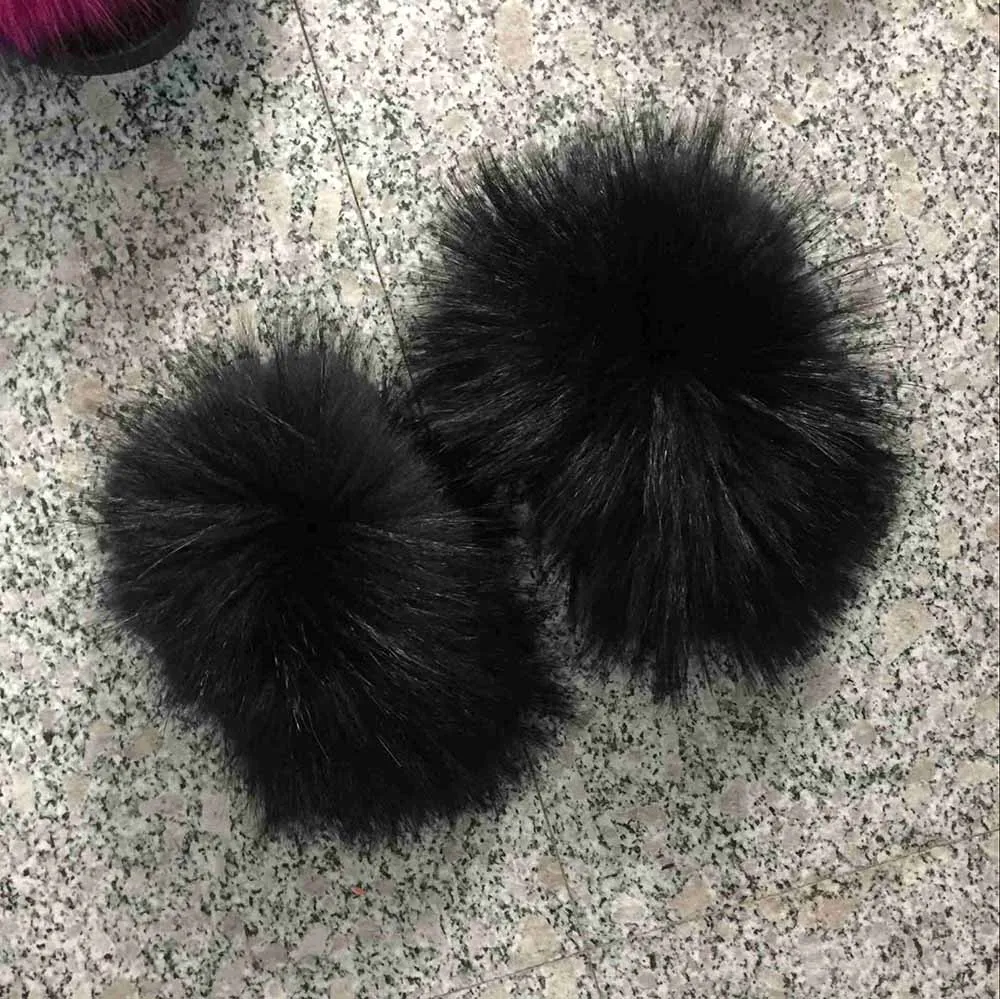 Raccoon Black Женский браслет-Кольцо из натурального Лисьего меха с манжетами на рукавах, манжеты из меха енота, зимний теплый толстый мех для модных пальто, куртки класса люкс S7231 - Цвет: Raccoon Black