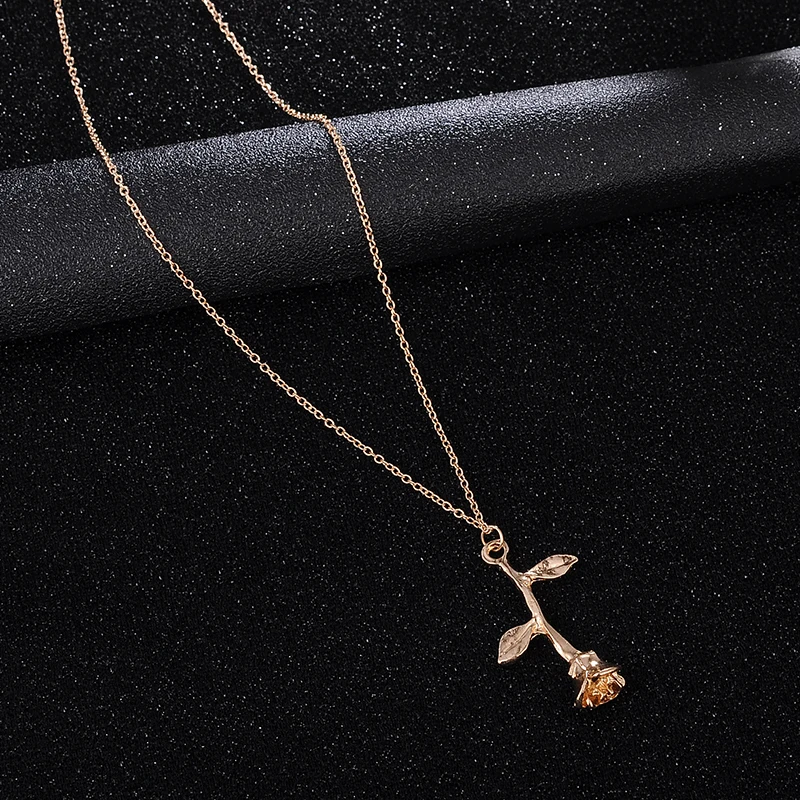 Beagloer Bijoux Femme колье Золотая Роза заявление Цепочки и ожерелья Для женщин макси