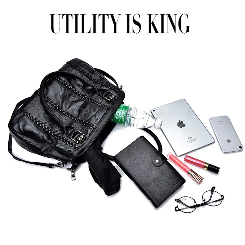 Роскошные Для женщин Пояса из натуральной кожи мешок овчины Курьерские сумки