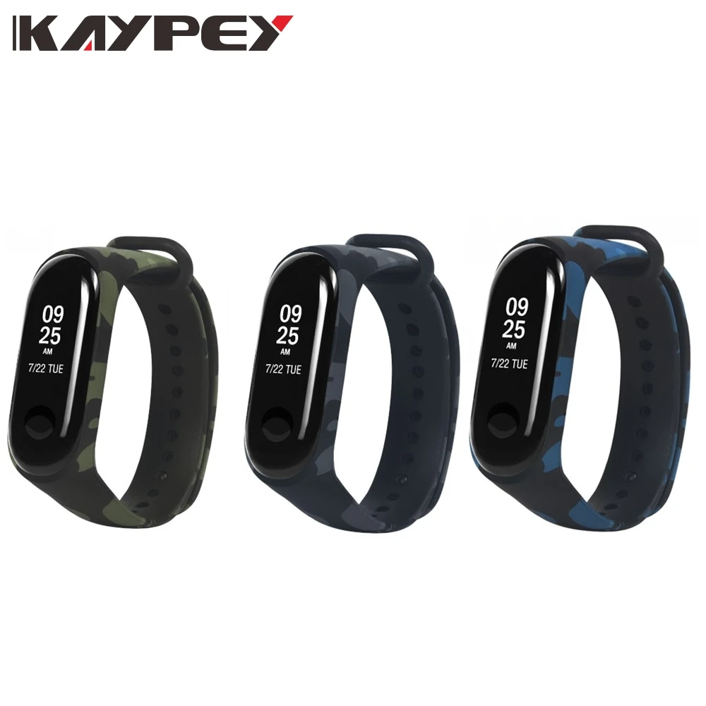 Ремешок силиконовый Камуфляжный для смарт часов Xiaomi Mi Band 3 сменный Браслет mi