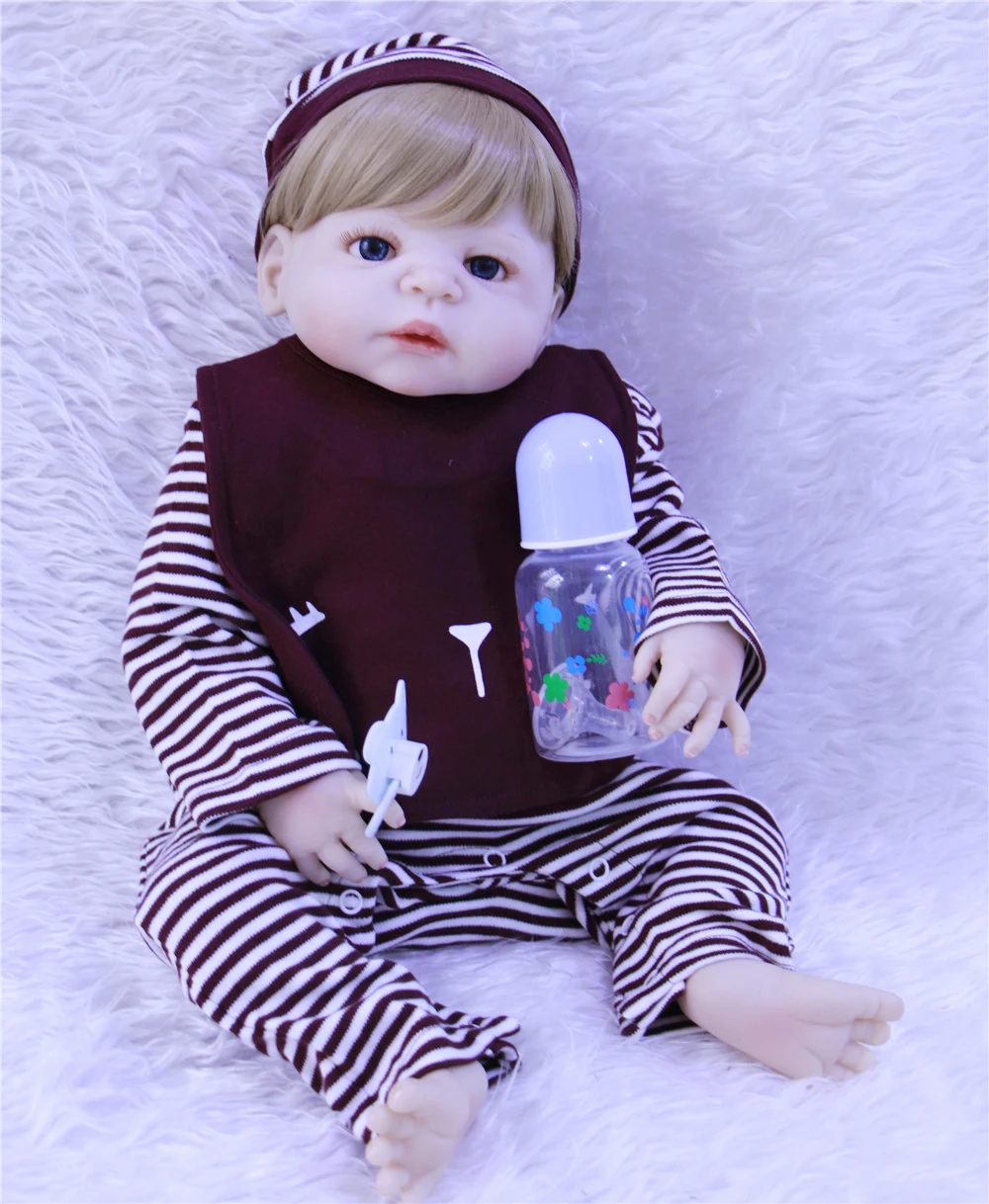 Doll Baby 55CM 22inch Doll Bebe Reborn Dolls Girl Lifelike full Silicone Reborn Doll Fashion Boy Newborn Reborn Babies dollmai