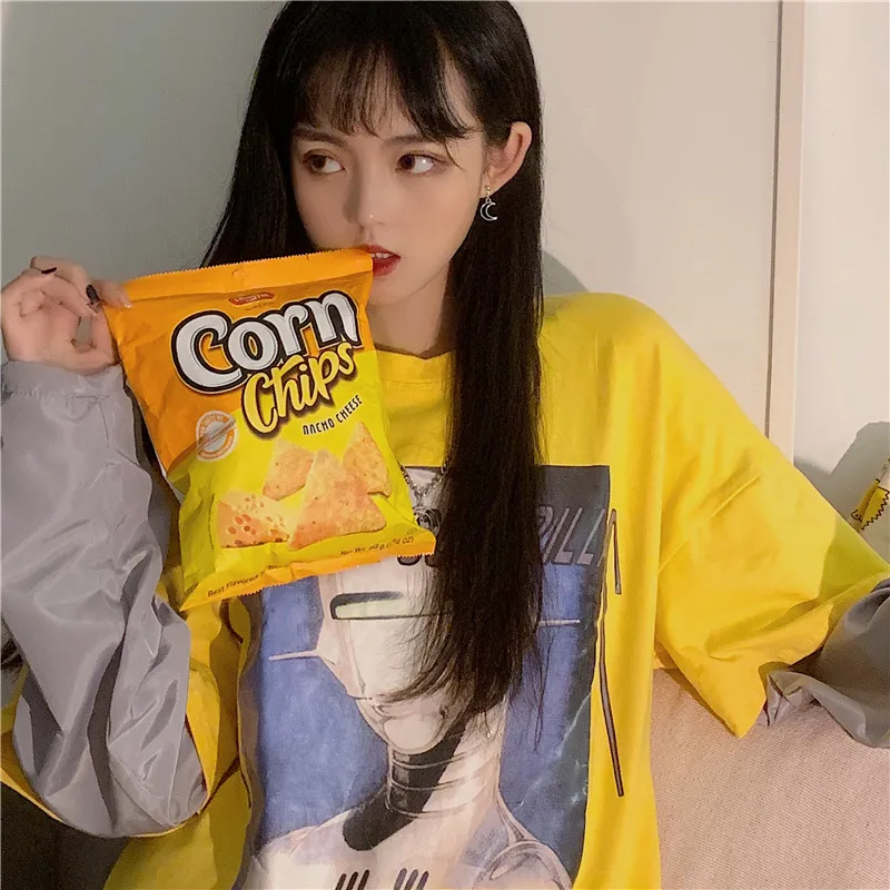 Camiseta Mujer 2019 Весна Harajuku уличная Модная футболка Для женщин футболки корейский Ulzzang