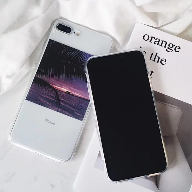 Винтажный чехол для iphone X с изображением листьев 6 6S 7 8 Plus ультра тонкий мягкий