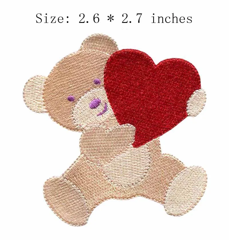 

Широкая вышивка Love bear 2,6 дюйма, нашивка для love/heart/iron on