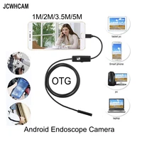 jcwhcam endoscope camera 5 5mm len 6 led portable otg usb endoscope 1m 2m 3 5m 5m usb android phone borescope for smartphone
