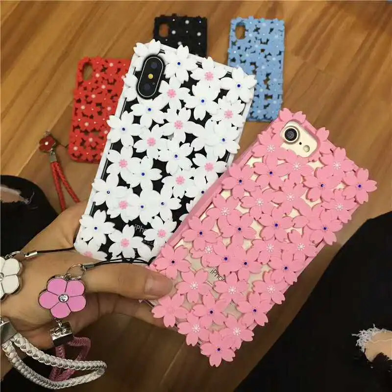 Himtop ТПУ силиконовый Полые точки дрель цветок оболочки для iPhone 6 7 8 X плюс|Бамперы| |