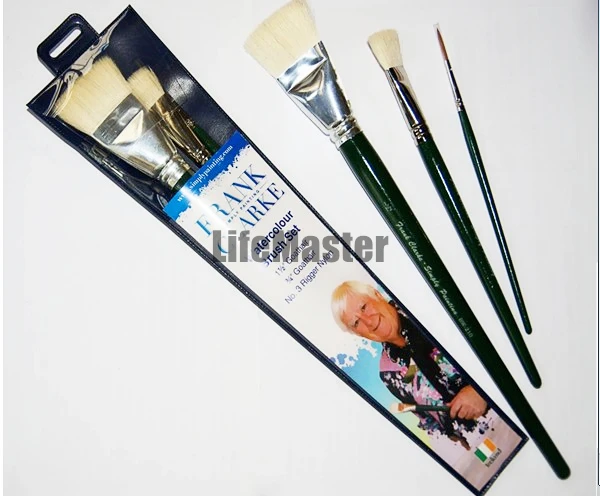 Simply Painting Frank Clarke 3-Piece Magic Goat Hair Watercolour Brushes Set - 1.5 Inches & 3/4 Inches with Wool & No.3 Nylon Rigger - Art Set image 3