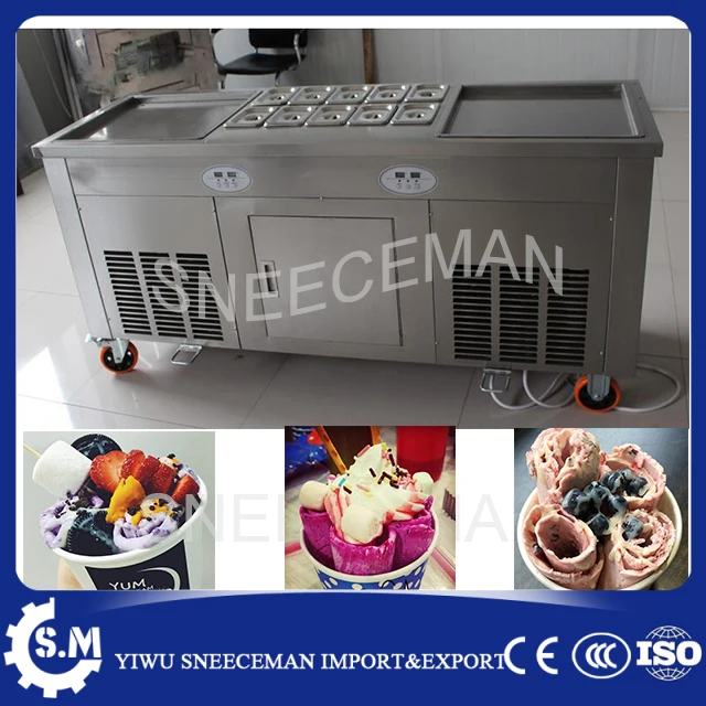 45cm square pan fried ice cream machine double roll flat roller | Бытовая техника
