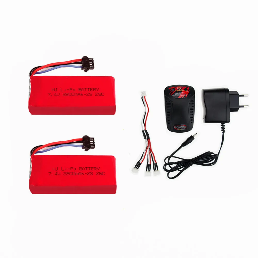 1 2 3 шт. 7 4 в 2800 мАч 25C Lipo батарея SM 4P вилка с зарядным устройством для Udi UDI902 UDI002 Huanqi