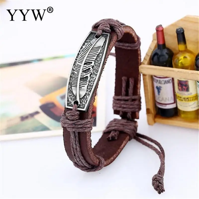 Розничная продажа Уникальный унисекс браслет для мужчин индивидуальный кожаный
