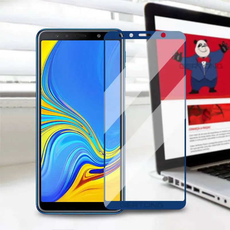 Blue Полное покрытие, закаленное стекло для samsung Galaxy A7 A750, защитное стекло A750 для Galaxy A7, Защитное стекло для экрана - Цвет: Blue