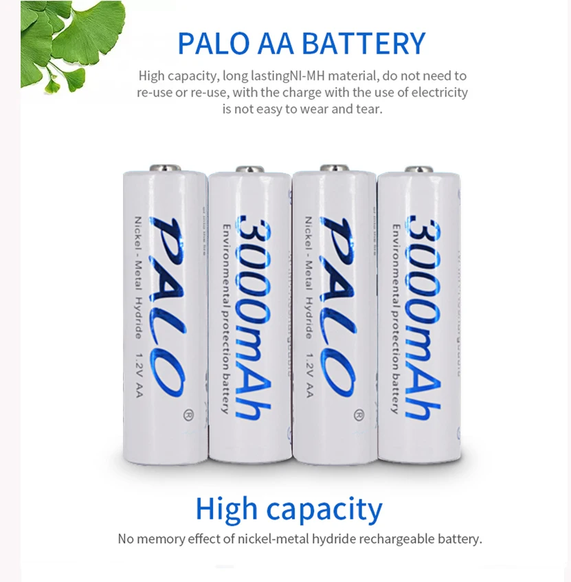 6 шт. 2a AA батареи 1,2 V AA 3000mAh Ni-MH Предварительно заряженный аккумулятор 2A батареи для камеры, часов и бритвы