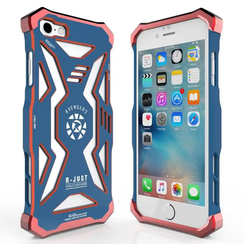 R просто Бренд Hero Серии Авиационного Алюминия Stronger Back Case For iPhone 7/Для 7 Plus 3 Дизайн С