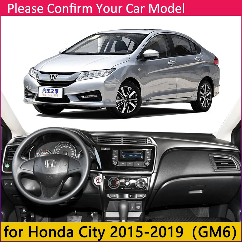 Для Honda City~ Противоскользящий коврик на приборную панель солнцезащитный Коврик защитный ковер автомобильные аксессуары GM6