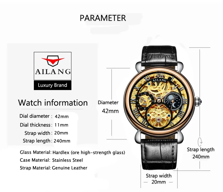 AILANG Tourbillon новые бизнес мужские часы Топ бренд Роскошные водонепроницаемые