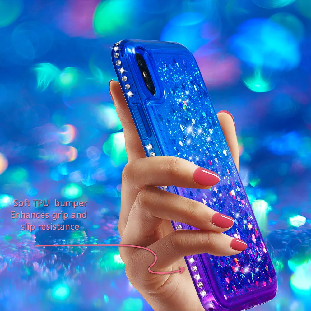 Алмазный блестящий чехол для iPhone 5 5S SE 6 6S 7 8 Plus X XS max XR Coque жидкий зыбучий песок плавающий блестящий чехол