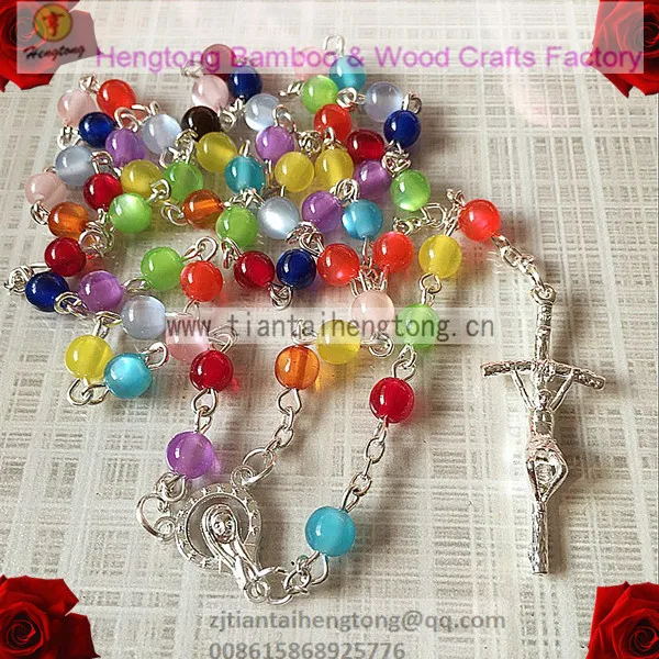 Бесплатная доставка 2 шт/набор Многоцветный католический Розарий Ожерелье