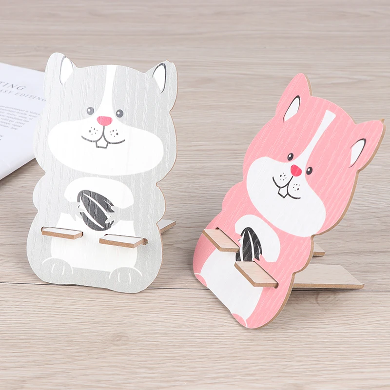 Мультфильм держатель телефона Деревянный светильник Вес милый кролик Panda