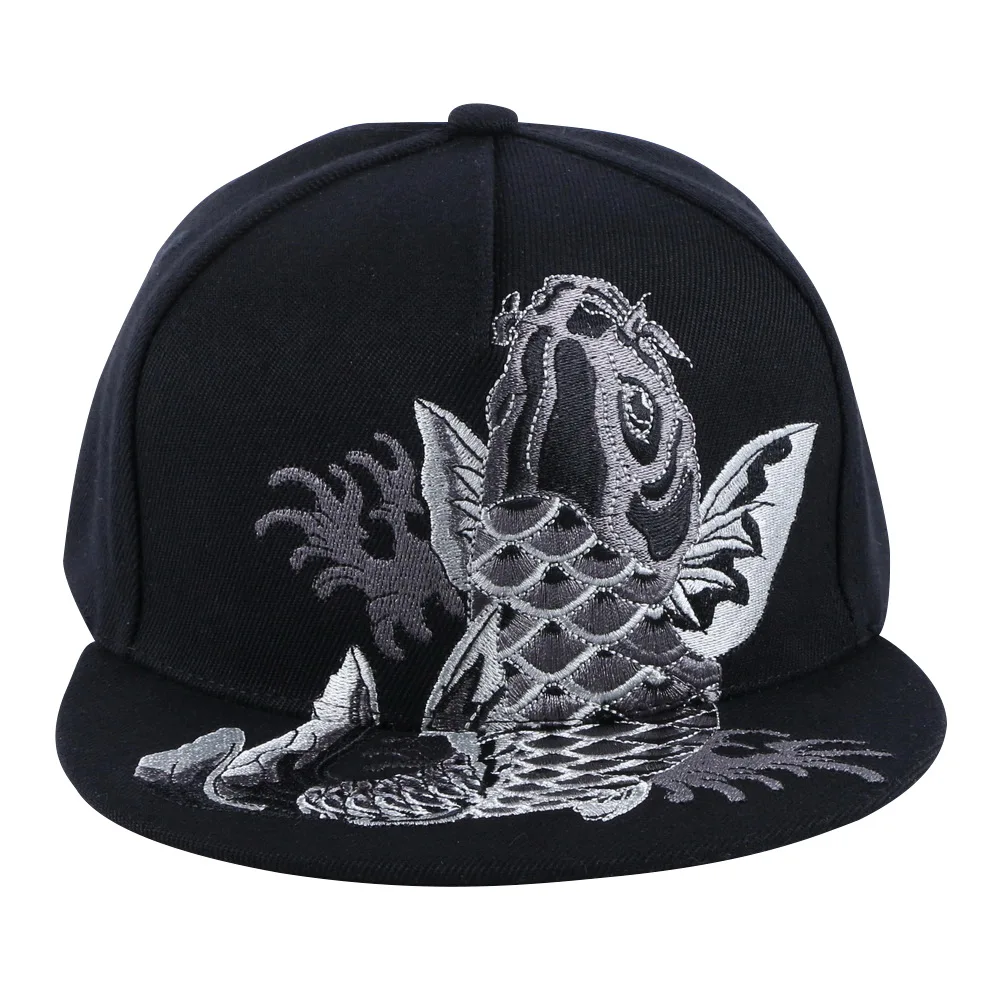Для мужчин и женщин бренд snapback шляпа хорошего качества Вышивка Карп Рыба бабочка