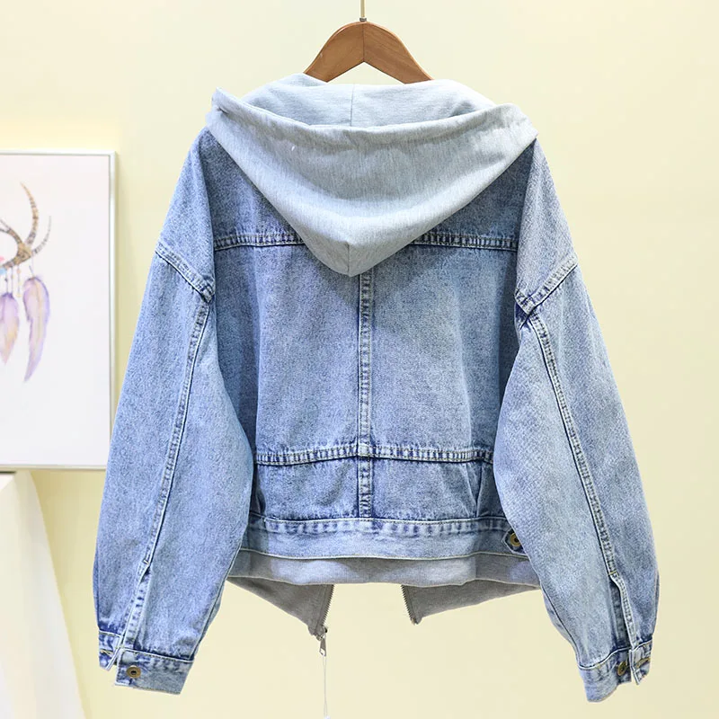 Harajuku 2019 Большие размеры винтажные джинсовые куртки женские весенне осенние с